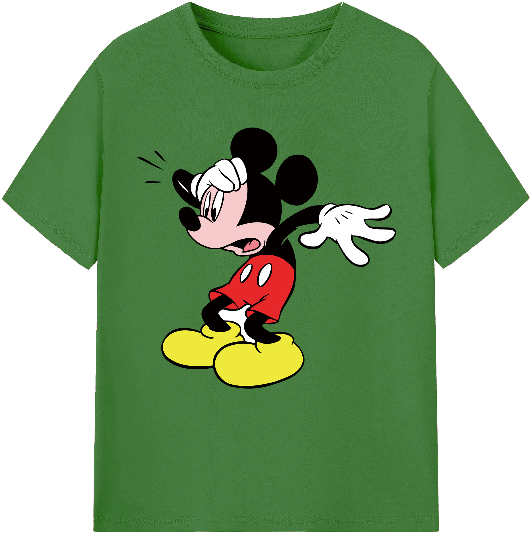（画像用） ミッキーマウス Mickey Mouse レディースカジュアルプリントTシャツ（綿100％）